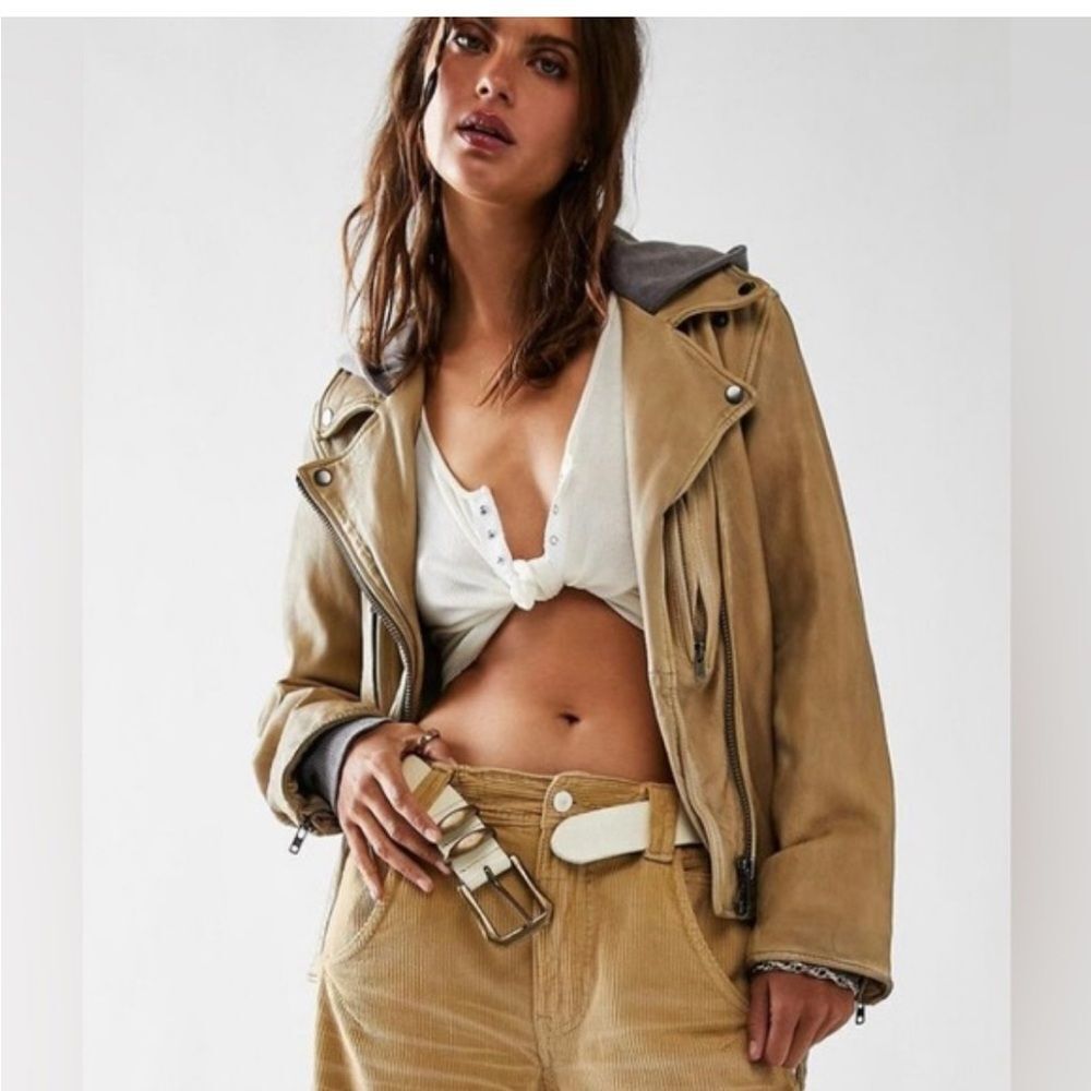 FREE PEOPLE Bandit Hooded Moto Jacket